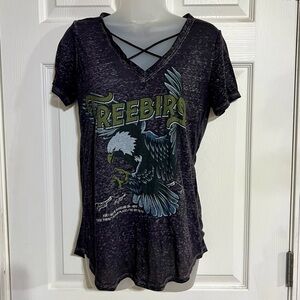 Lyric Freebird Sheer Burnout T-Shirt, Size Medium